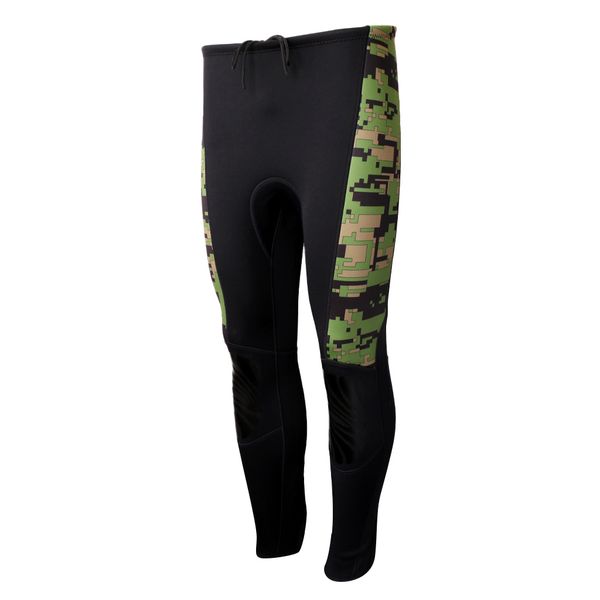 

2.5mm neoprene green camo scuba diving snorkel surfing swimming kayak canoe sailing warm wetsuit long pants swimwear rash guard