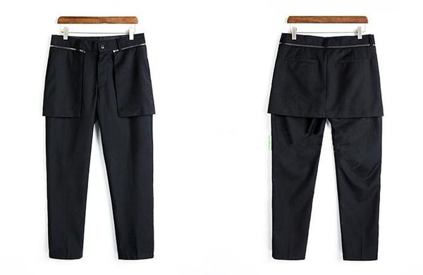 

27-46 2020 new men's clothing hair stylist gd fashion original hip hop detachable zipper leisure skirt pants plus size costumes, Black