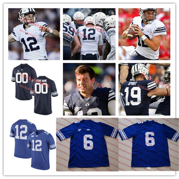 

Mens Custom NCAA BYU Cougars Football Jersey Tanner Mangum Squally Canada Matt Bushman Corbin Kaufusi Austin Kafentzis BYU Cougars Jersey