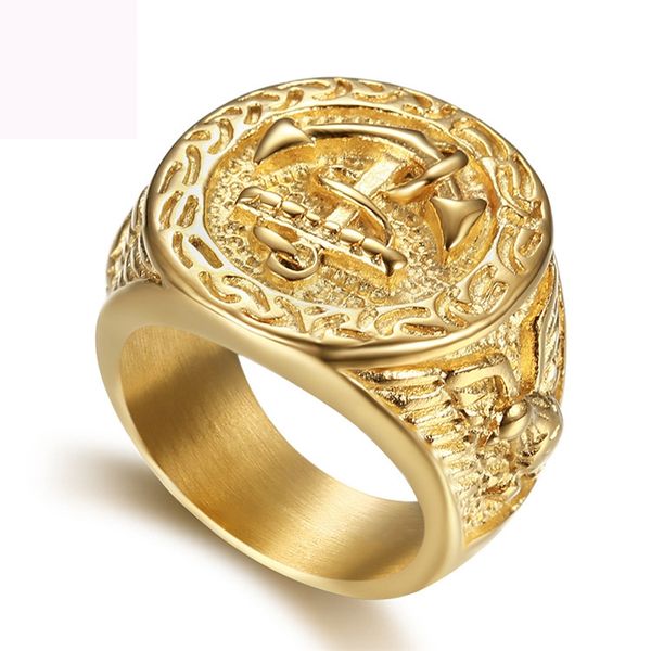 

boat anchor finger ring jewelry titanium steel figure rings fashion jewelry gold color navy ring for men ing, Silver