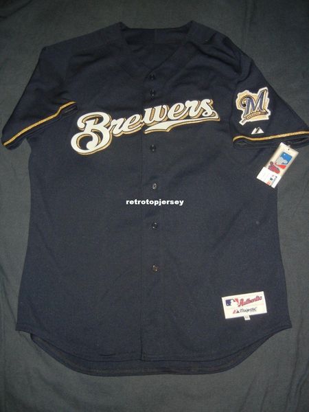 

retro majestic milwaukee navy jersey blank nwt braun yelich cain mens stitched baseball jerseys, Black;blue