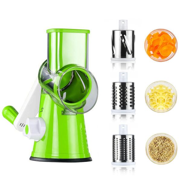 

manual round mandoline slicer vegetable cutter potato julienne carrot slicer cheese grater stainless steel blades kitchen tool
