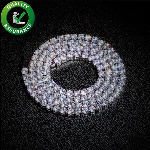 

iced out chains luxury designer necklace hip hop jewelry men bling diamond tennis chain 4mm cuban link hiphop rapper fashion new accessories, Black
