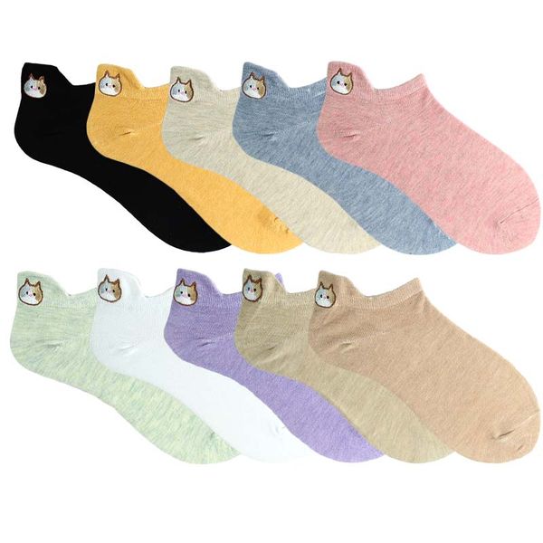 

вышивка happy socks весёлые 10 цвет kawaii животных голеностопного симпатичные носки женщина calcetines divertido skarpetki экипаж sokken sk, Black;white