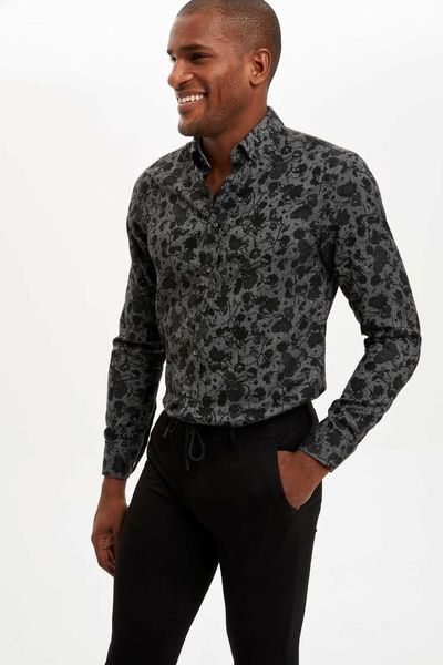 

defacto man long sleeve shirt-m2633az19wn, White;black