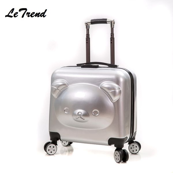 

new abs 18/20inch rolling luggage 3d cute suitcase travel suitcase with wheels custom laser engraving luggage spinner