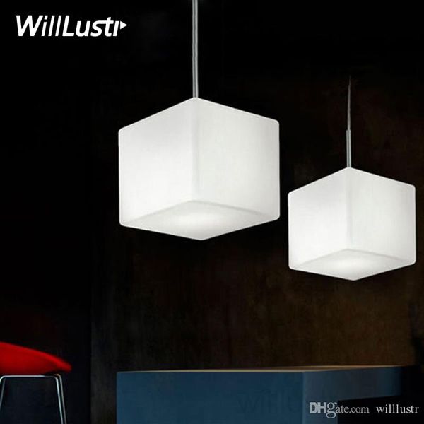 

willlustr itre cubi pendant lamp suspension light italy ufficio stile lighting white cubic frosted glass dinning room restaurant l cafe