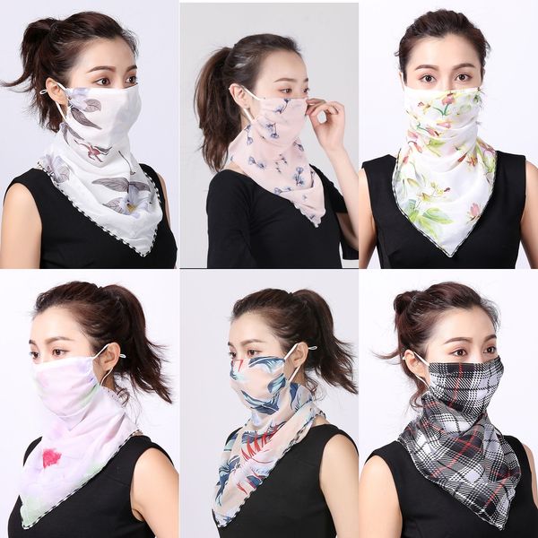 

owabg silk scarf outdoor cycling climbing uv protection face mask windproof scarf hiking ski headwear, Black