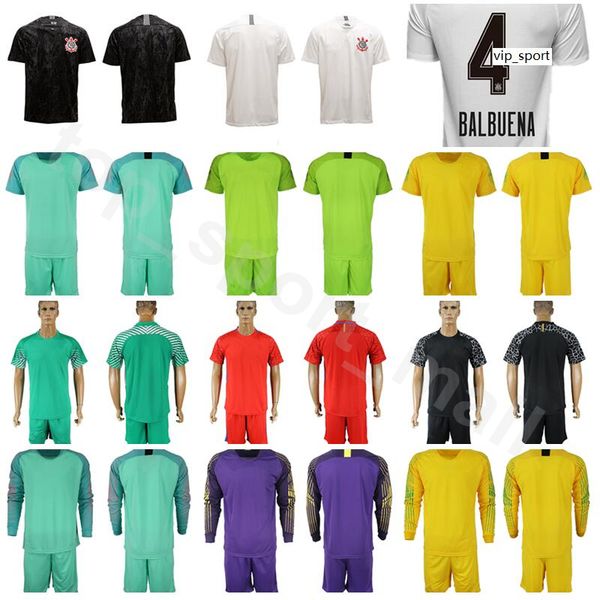 

Sport Club Corinthian Paulista FC Long Sleeve GK Soccer Jersey Set Cassio Ramos Caique Franca Goalkeeper Football Shirt Kit Black