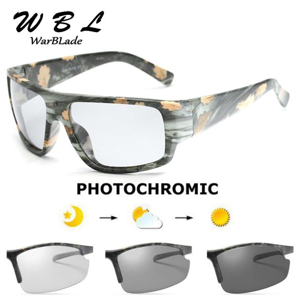 

pchromic sunglasses men polarized discoloration hd goggles male anti glare driving glasses brand design eyewear wbl, White;black