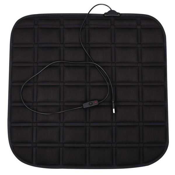 

black dc12v car heating warm pad winter car general seat electric heating cushion usb socket