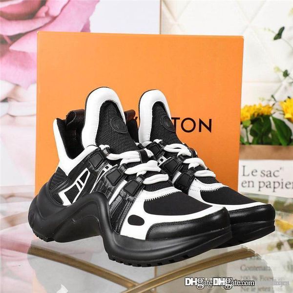 

2018newisvuitton new archlight black white futuristic wave trainer shoes sneakers with box