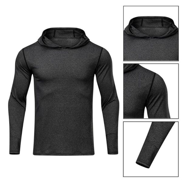 

new men's quick drying training hoodies outdoor sports running jogging shirts compression sweatshirts basketball tracksuit, Black;red