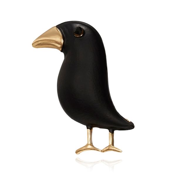 

rinhoo crow brooch black paint bird enamel brooches men women suits dress hat collar brooch pins animal scarf buckle gift, Gray