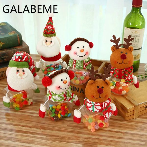 

galabeme 3pc merry christmas candy box bag christmas tree plastic santa claus gift box pyramid party chocolate