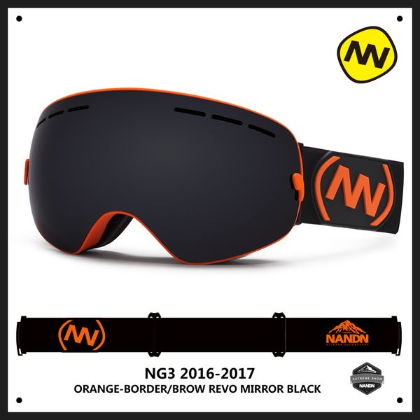 

nandn brand ski goggles double uv400 anti-fog ski glasses mask skiing men women snow eyewear snowboard goggles exchangeable lens
