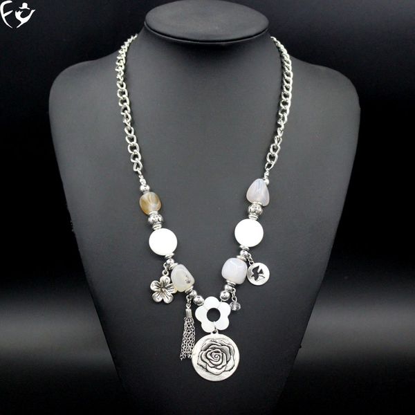 

european and american fashion exaggerated shell alloy pendant necklace, Silver
