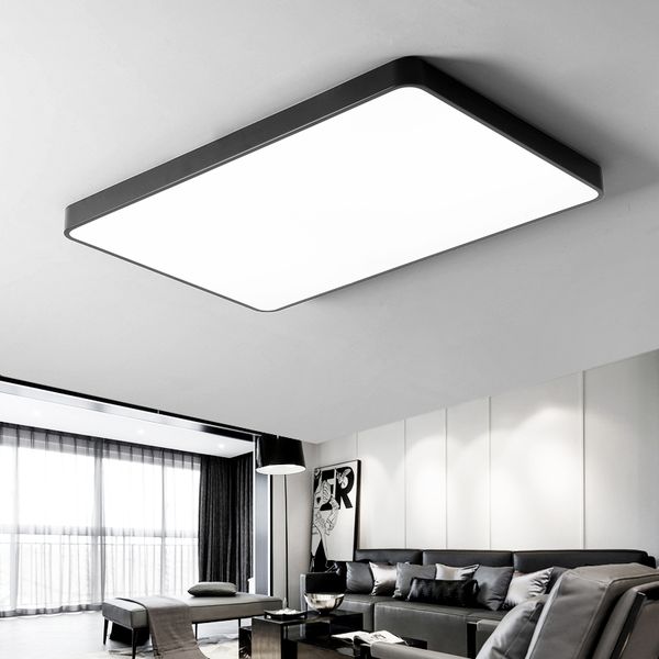 

modern ceiling lights led black white square ultra-thin practical 5cm ceiling lamp for kitchen living room lamp light fixtures
