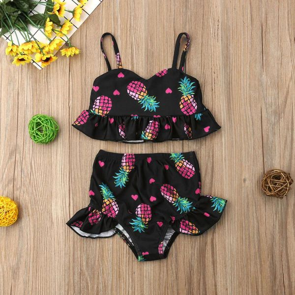 

1-5 years children swimwear girls swimwear kids biquini infantil swimsuit bikini new summer pineapple print ruffles bathing suit