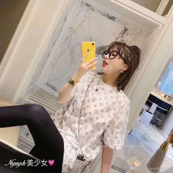 

2020 новая весна и лето новый тонкий свободный круглый воротник блузка с короткими рукавами носить женские футболки свободные мода тонкий, White