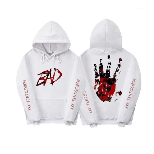 

rapper street hiphop mens hoodies bad letter printed casual clothing xxxtentacion mens designer pullover hoodies american, Black