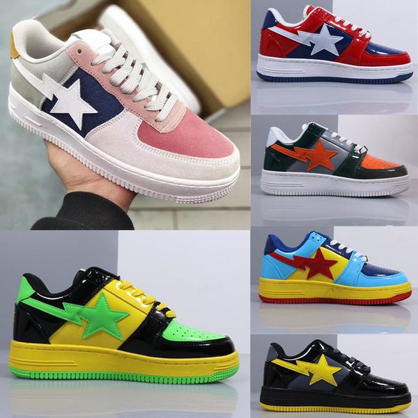 

2019 Мода Классическая Реставрация Скейт Обувь Дизайнерская Обувь Footsoldier BAPESTA Кожа
