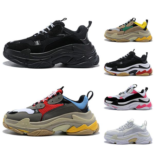 

with socks casual shoes triple-s fashion paris black white red old dad luxury running shoes for men women sports sneakers