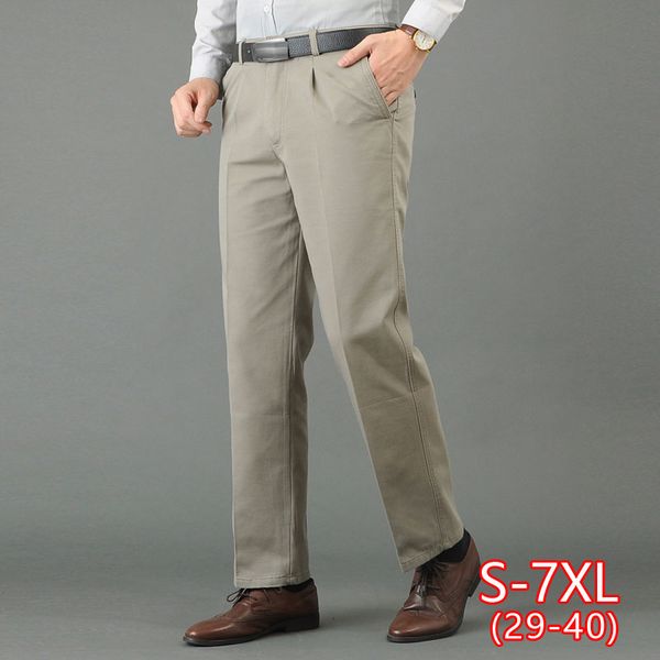 

fashion slim trousers business men casual straight pant spring and summer new long formal trousers plus size 40, Black