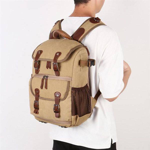 

backpacks delicate texture large capacity climbing backpack men canvas casual camera travel shoulder bags
