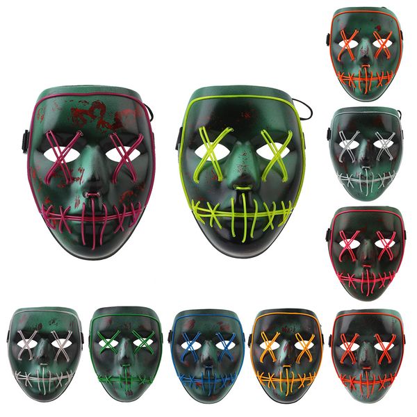 

horror luminous mask el wire the purge election year light up party halloween prop club christmas halloween mask colorful