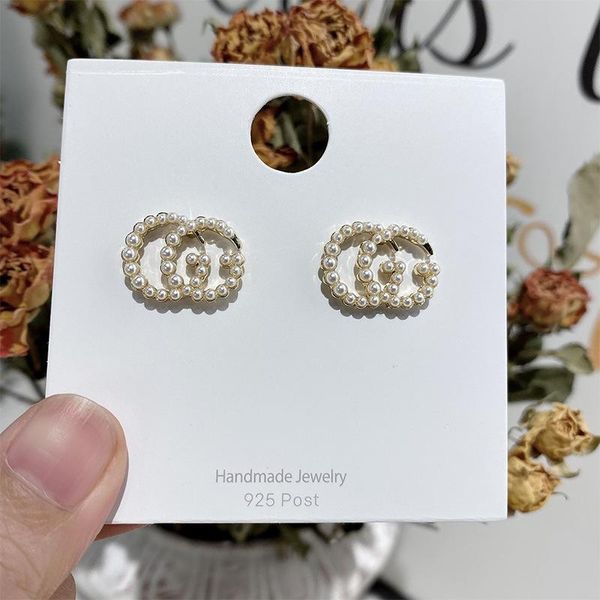 

big brand fan pearl earrings 2020 new wave korean temperament net red senior sense earrings female atmosphere french earrings, Golden