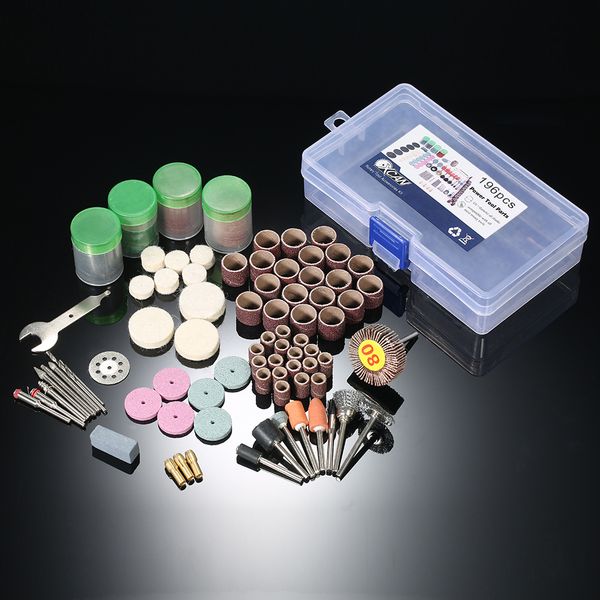 

196pcs 1/8" electric grinder dill engraver shank rotary tool accessories grinding engraving polishing bit accessory kit