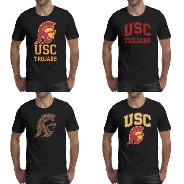 

design fit print trojans gold mens usc black classic printing shirt t slim dri, White;black