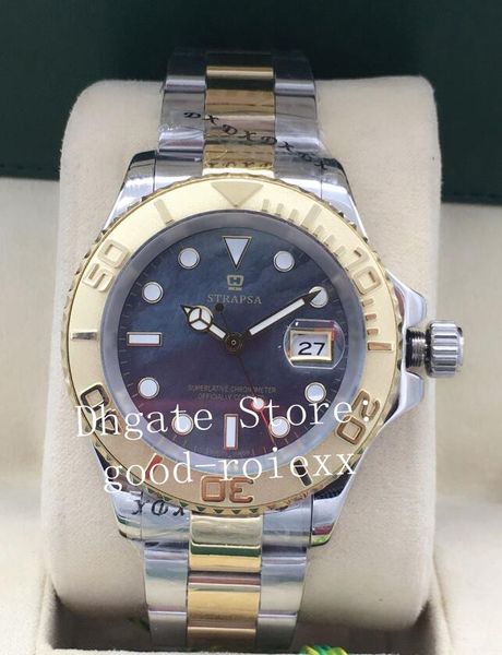 

luxury mens mechanical 2813 movement watches men 169623 mother pearl steel gold 168623 crystal 16628 68628 watch 16623 master wristwatches, Slivery;brown