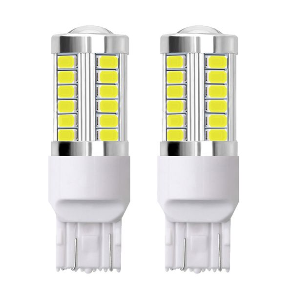 

2pcs 7443-33smd car brake light tail lights turn signal auto rear reverse bulbs error 6000k 1200lm