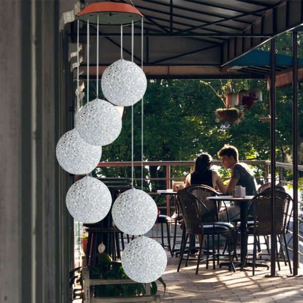 

festive or party supplies solar led garden wind chimes outdoor colour changing xmas lights large hanging