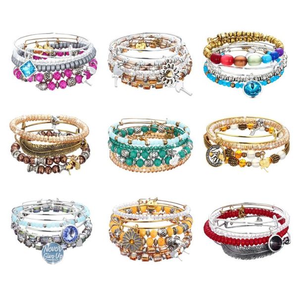 

bangle europe and the united states in 2021 fashion beaded pendant ladies set bracelet selling women, Black