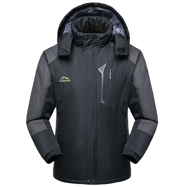

plus size men's winter casual long cotton padded velvet thickened outdoor sports coat male windproof waterproof windbreaker, Blue;black