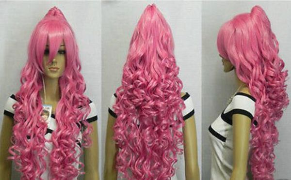 

wig cosplay short rose red heat women's wig + one clip on ponytail ing