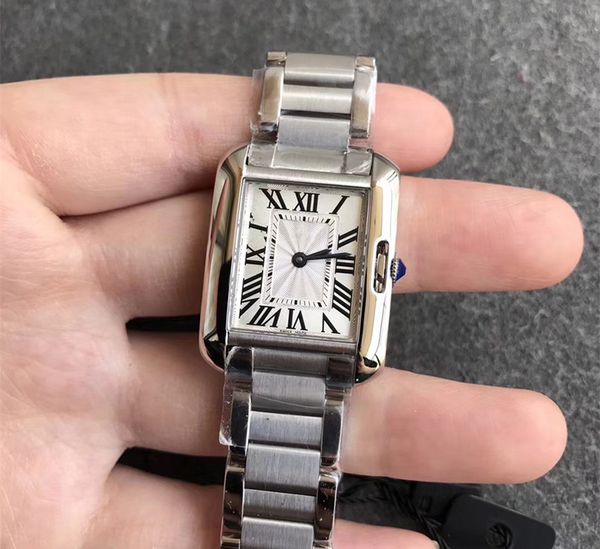 

Новый 2018 роскошный кварцевый W5310022 серебряный циферблат женские часы 30мм х 22мм + с