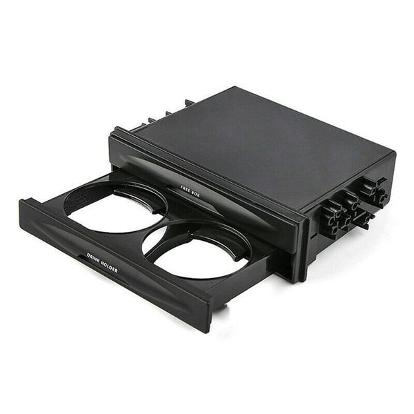 

1pc universal car double din radio pocket drink cup holder storage box organizer car storage tools black new