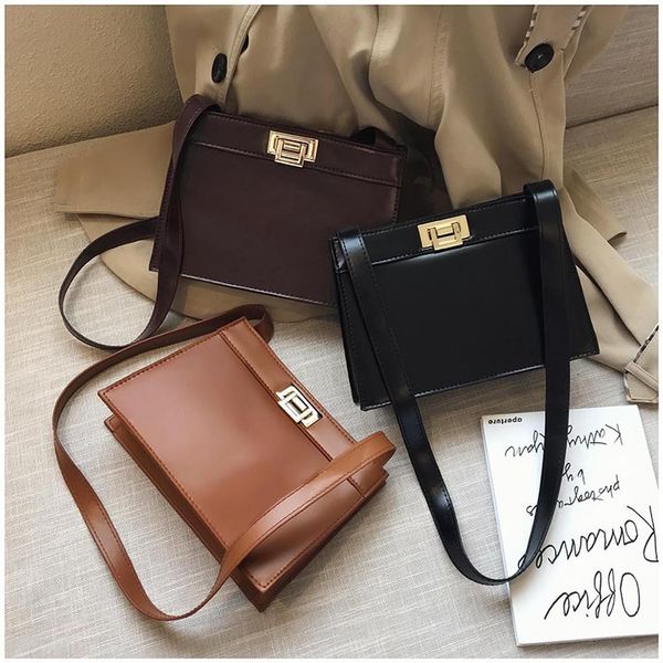 

bag woman package 2019 western style joker ins single shoulder package packet retro crossbody bags pu leather luxury handbags