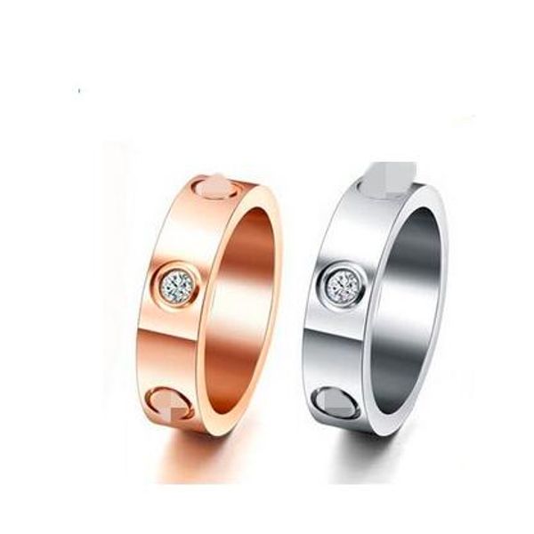 

Wholesale Price Titanium Steel Wedding Brand lovers band Ring for women Luxury CZ Zirconia rose gold Engagement Rings men jewelry Gifts