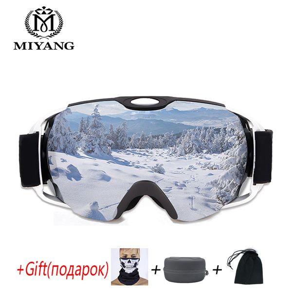 

skiing eyewear glasses spherical double anti-fog goggles anti-snow goggles mountaineering mirror uv can be placed myopia glasses