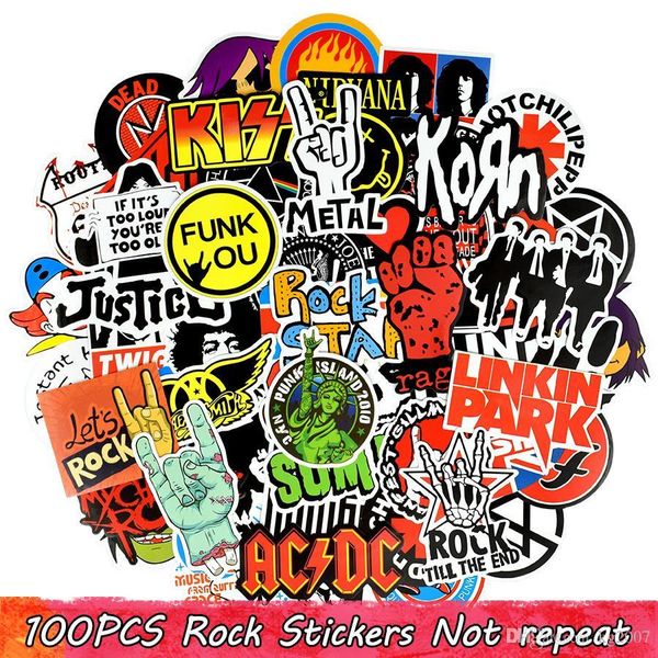 

100 pcs водонепѬониаем гѬаии наклейка rock band аблика дл декоѬа дома diy нођбђ