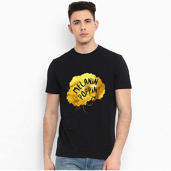 

design melanin poppin afro tee t shirts homme s-5xl short sleeve tee, White;black