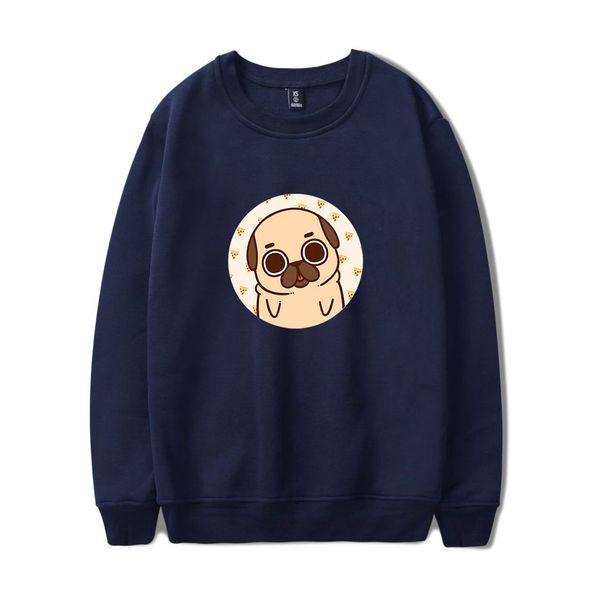 

pug capless hoodies men hip hop sweatshirt men/women round neck hoodie pug hoodies casual cotton navu blue men's fall sweatshirt, Black