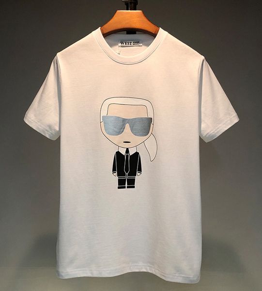 

high luxury designer fashion short 2 men women 2020 printed men quality cotton sleeve t-shirt cartoon couple white t-shirt colo nlvvr, Black