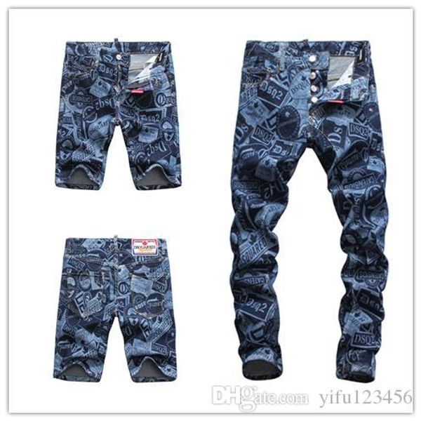 

new 2020 pant men designer jeans ripped jeans causal men jeans straight pants mens denim shorts, Blue