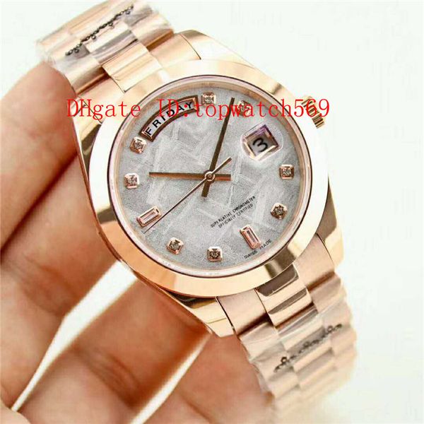 

day diamond 3255 watch wristwatch 18k gold sapphire mens swiss rose automatic mechanical 28800 vph water watch display date resista isow, Slivery;brown
